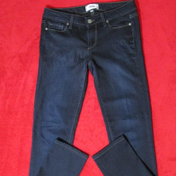 Paige Skyline Skinny Jeans Stretch Dark Wash - Picture 6 of 10